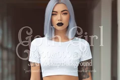 T-Shirt Mockup, Goth Girl Wearing T Shirt, Gothic Mockup, 12 Product Image 1