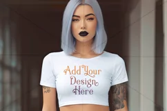 T-Shirt Mockup, Goth Girl Wearing T Shirt, Gothic Mockup, 12 Product Image 2