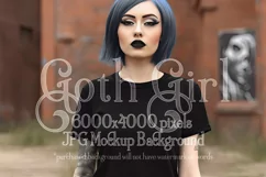 T-Shirt Mockup, Goth Girl Wearing T Shirt, Gothic Mockup, 13 Product Image 1