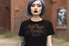 T-Shirt Mockup, Goth Girl Wearing T Shirt, Gothic Mockup, 13 Product Image 2
