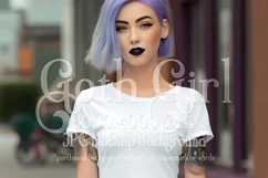 T-Shirt Mockup, Goth Girl Wearing T Shirt, Gothic Mockup, 14 Product Image 1