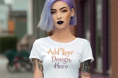 T-Shirt Mockup, Goth Girl Wearing T Shirt, Gothic Mockup, 14 Product Image 2