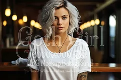 T-Shirt Mockup, Goth Girl Wearing T Shirt, Gothic Mockup, 16 Product Image 1