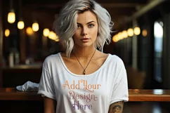 T-Shirt Mockup, Goth Girl Wearing T Shirt, Gothic Mockup, 16 Product Image 2