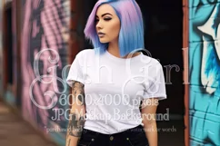 T-Shirt Mockup, Goth Girl Wearing T Shirt, Gothic Mockup, 17 Product Image 1
