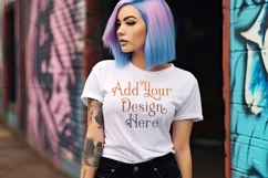 T-Shirt Mockup, Goth Girl Wearing T Shirt, Gothic Mockup, 17 Product Image 2