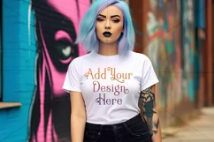 T-Shirt Mockup, Goth Girl Wearing T Shirt, Gothic Mockup, 18 Product Image 2