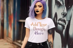 T-Shirt Mockup, Goth Girl Wearing T Shirt, Gothic Mockup, 19 Product Image 2