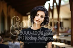 T-Shirt Mockup, Goth Girl Wearing T Shirt, Gothic Mockup, d2 Product Image 1