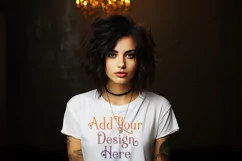 T-Shirt Mockup, Goth Girl Wearing T Shirt, Gothic Mockup, 21 Product Image 2