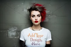 T-Shirt Mockup, Goth Girl Wearing T Shirt, Gothic Mockup, 23 Product Image 2