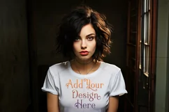 T-Shirt Mockup, Goth Girl Wearing T Shirt, Gothic Mockup, 24 Product Image 2