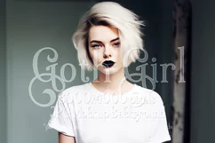 T-Shirt Mockup, Goth Girl Wearing T Shirt, Gothic Mockup, 25 Product Image 1