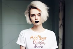 T-Shirt Mockup, Goth Girl Wearing T Shirt, Gothic Mockup, 25 Product Image 2