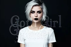 T-Shirt Mockup, Goth Girl Wearing T Shirt, Gothic Mockup, 28 Product Image 1