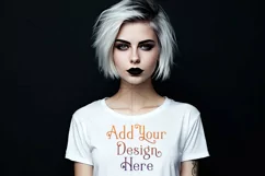 T-Shirt Mockup, Goth Girl Wearing T Shirt, Gothic Mockup, 28 Product Image 2