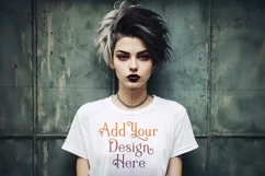 T-Shirt Mockup, Goth Girl Wearing T Shirt, Gothic Mockup, 29 Product Image 2