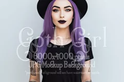 T-Shirt Mockup, Goth Girl Wearing T Shirt, Gothic Mockup, 30 Product Image 1