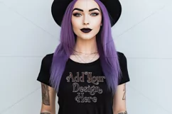 T-Shirt Mockup, Goth Girl Wearing T Shirt, Gothic Mockup, 30 Product Image 2
