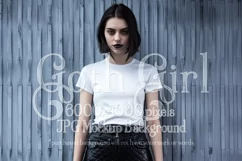 T Shirt Mockup, Goth Girl Wearing T Shirt, Gothic Mockup, 35 Product Image 1