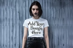 T Shirt Mockup, Goth Girl Wearing T Shirt, Gothic Mockup, 35 Product Image 2