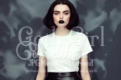 T Shirt Mockup, Goth Girl Wearing T Shirt, Gothic Mockup, 36 Product Image 1