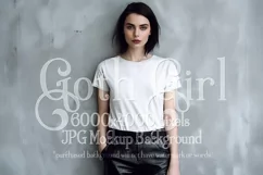 T Shirt Mockup, Goth Girl Wearing T Shirt, Gothic Mockup, 37 Product Image 1