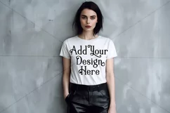 T Shirt Mockup, Goth Girl Wearing T Shirt, Gothic Mockup, 37 Product Image 2