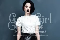 T Shirt Mockup, Goth Girl Wearing T Shirt, Gothic Mockup, 38 Product Image 1