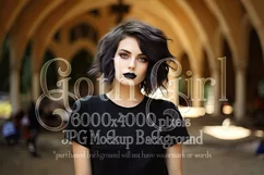 T-Shirt Mockup, Goth Girl Wearing T Shirt, Gothic Mockup, d4 Product Image 1