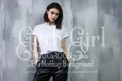 T Shirt Mockup, Goth Girl Wearing T Shirt, Gothic Mockup, 40 Product Image 1
