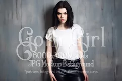 T Shirt Mockup, Goth Girl Wearing T Shirt, Gothic Mockup, 41 Product Image 1