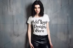 T Shirt Mockup, Goth Girl Wearing T Shirt, Gothic Mockup, 41 Product Image 2