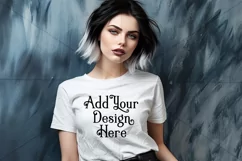 T Shirt Mockup, Goth Girl Wearing T Shirt, Gothic Mockup, 42 Product Image 2
