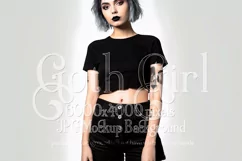 T Shirt Mockup, Goth Girl Wearing T Shirt, Gothic Mockup, 44 Product Image 1