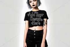 T Shirt Mockup, Goth Girl Wearing T Shirt, Gothic Mockup, 44 Product Image 2