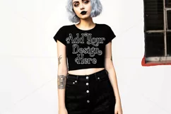 T Shirt Mockup, Goth Girl Wearing T Shirt, Gothic Mockup, 46 Product Image 2