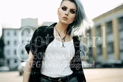 T Shirt Mockup, Goth Girl Wearing T Shirt, Gothic Mockup, 47 Product Image 1