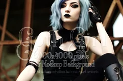 T Shirt Mockup, Goth Girl Wearing T Shirt, Gothic Mockup, 48 Product Image 1