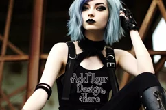T Shirt Mockup, Goth Girl Wearing T Shirt, Gothic Mockup, 48 Product Image 2