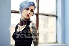 T Shirt Mockup, Goth Girl Wearing T Shirt, Gothic Mockup, 49 Product Image 1