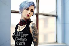 T Shirt Mockup, Goth Girl Wearing T Shirt, Gothic Mockup, 49 Product Image 2