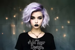 T Shirt Mockup, Goth Mockup, Black Shirt Mockup, Female, d54 Product Image 2