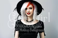 T Shirt Mockup, Goth Mockup, Black Shirt Mockup, Female, d55 Product Image 1