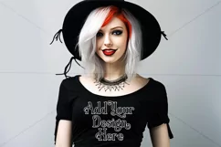 T Shirt Mockup, Goth Mockup, Black Shirt Mockup, Female, d55 Product Image 2