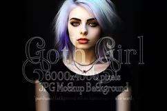T Shirt Mockup, Goth Mockup, Black Shirt Mockup, Female, d56 Product Image 1