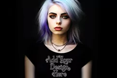 T Shirt Mockup, Goth Mockup, Black Shirt Mockup, Female, d56 Product Image 2