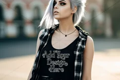 T Shirt Mockup, Goth Mockup, Black Shirt Mockup, Female, d57 Product Image 2