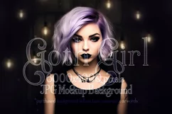 T Shirt Mockup, Goth Mockup, Black Shirt Mockup, Female, d58 Product Image 1