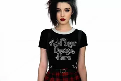T Shirt Mockup, Goth Mockup, Black Shirt Mockup, Female, d59 Product Image 2